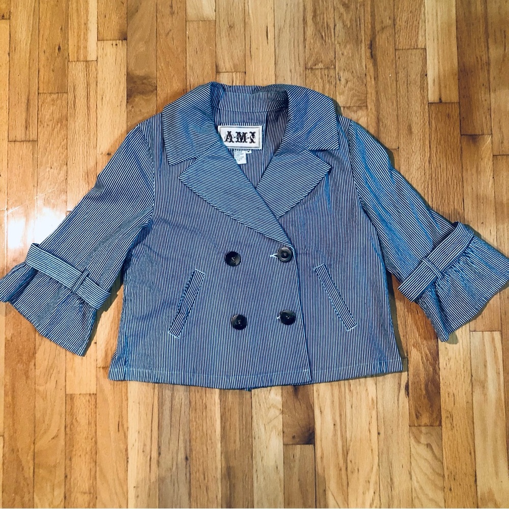 Blue and White Striped Jacket